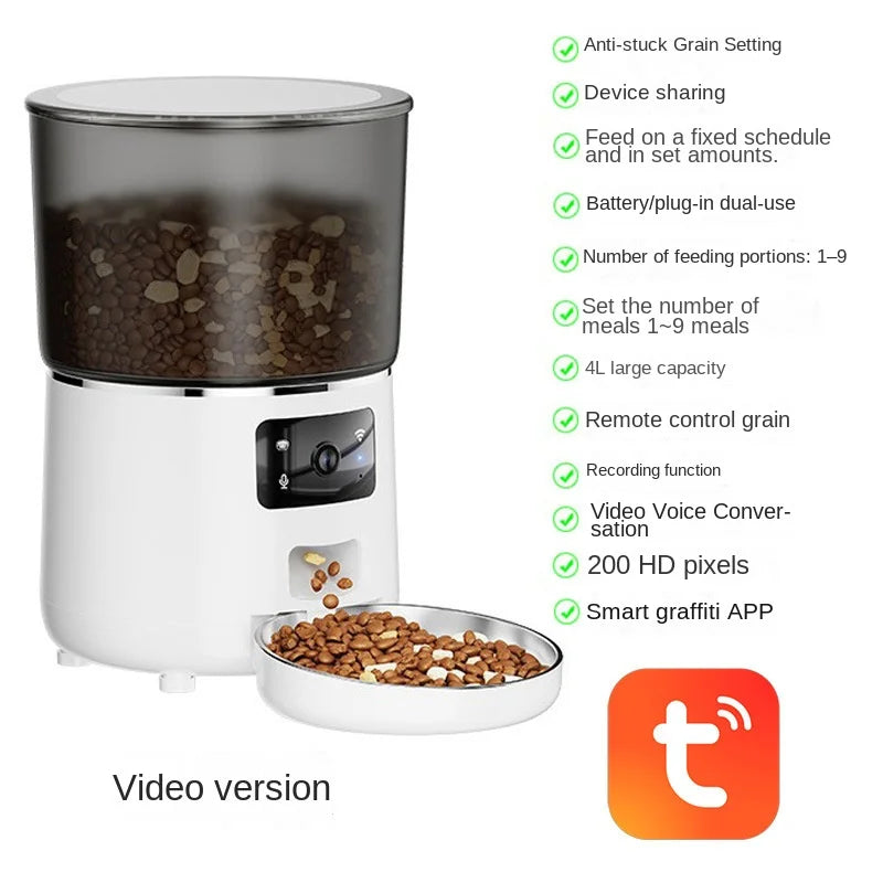 Pet Smart Tech Pet Intelligent Feeder Timed Feeding Remote Voice Control Home With Camera Feeder New Hot Sale 2026