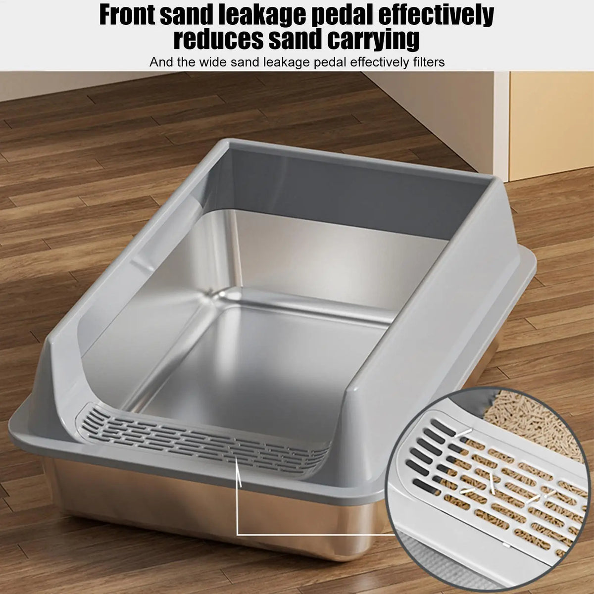Litter Box for Cats Deepen Pet Litter Box Semi-Enclosed Deepened Cat Toilet with Scoop for Dormitory Apartment Living Room Car