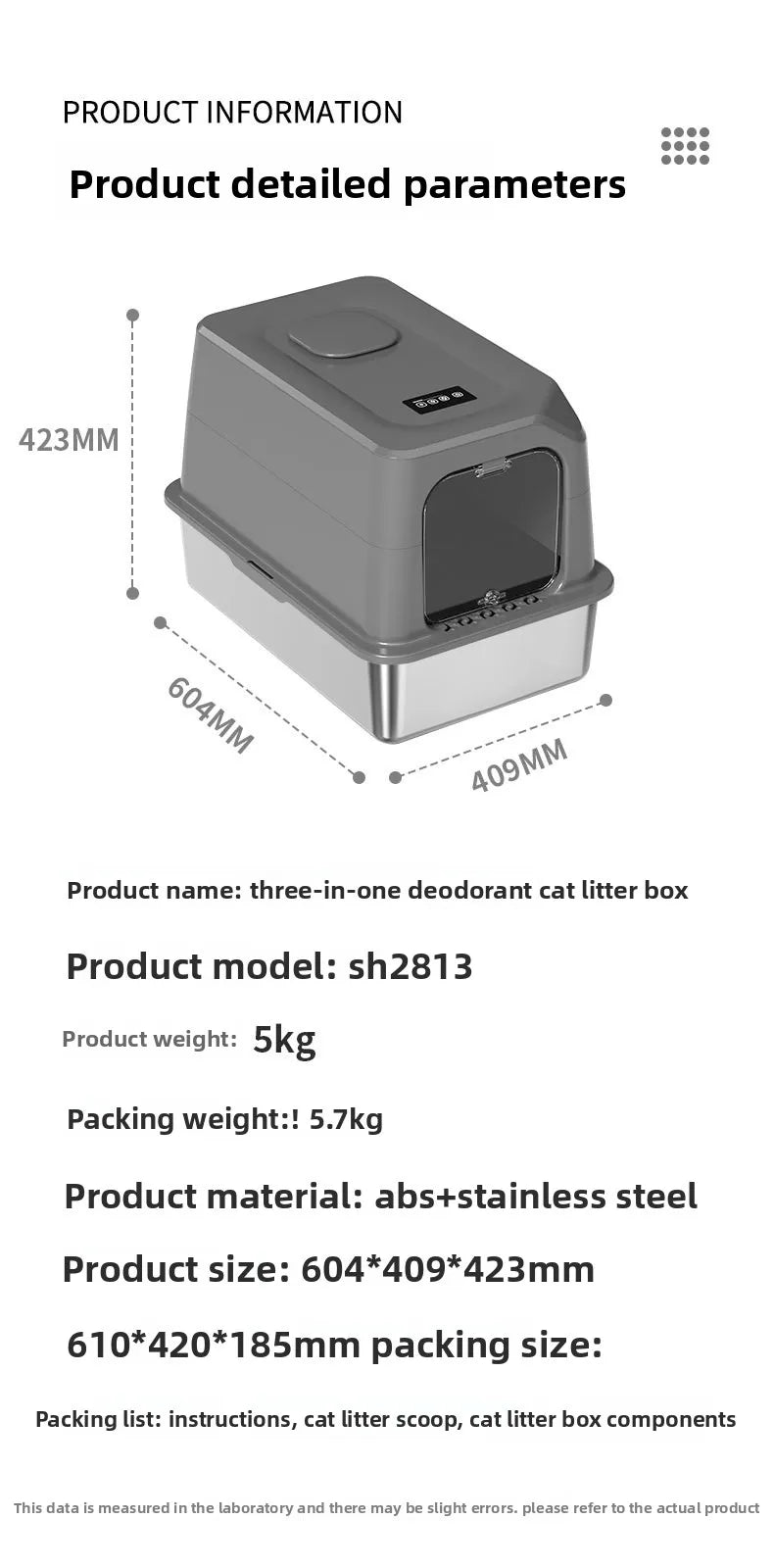 Automatic Self Cleaning Cat Litter Box Large Covered Deodorizing Cat Toilet Quiet Auto Scoop Easy Clean Cat Sandbox Cat Box