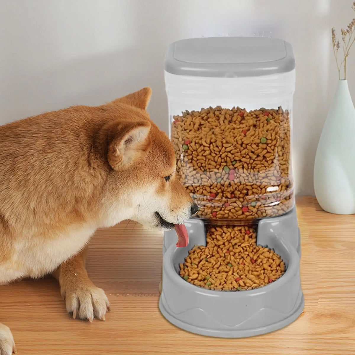 Cat Feeder for Dry Food Cat Waterer Food Feeder Large Capacity Automatic Dog and Cat Water Dispenser for Small to Medium Pets