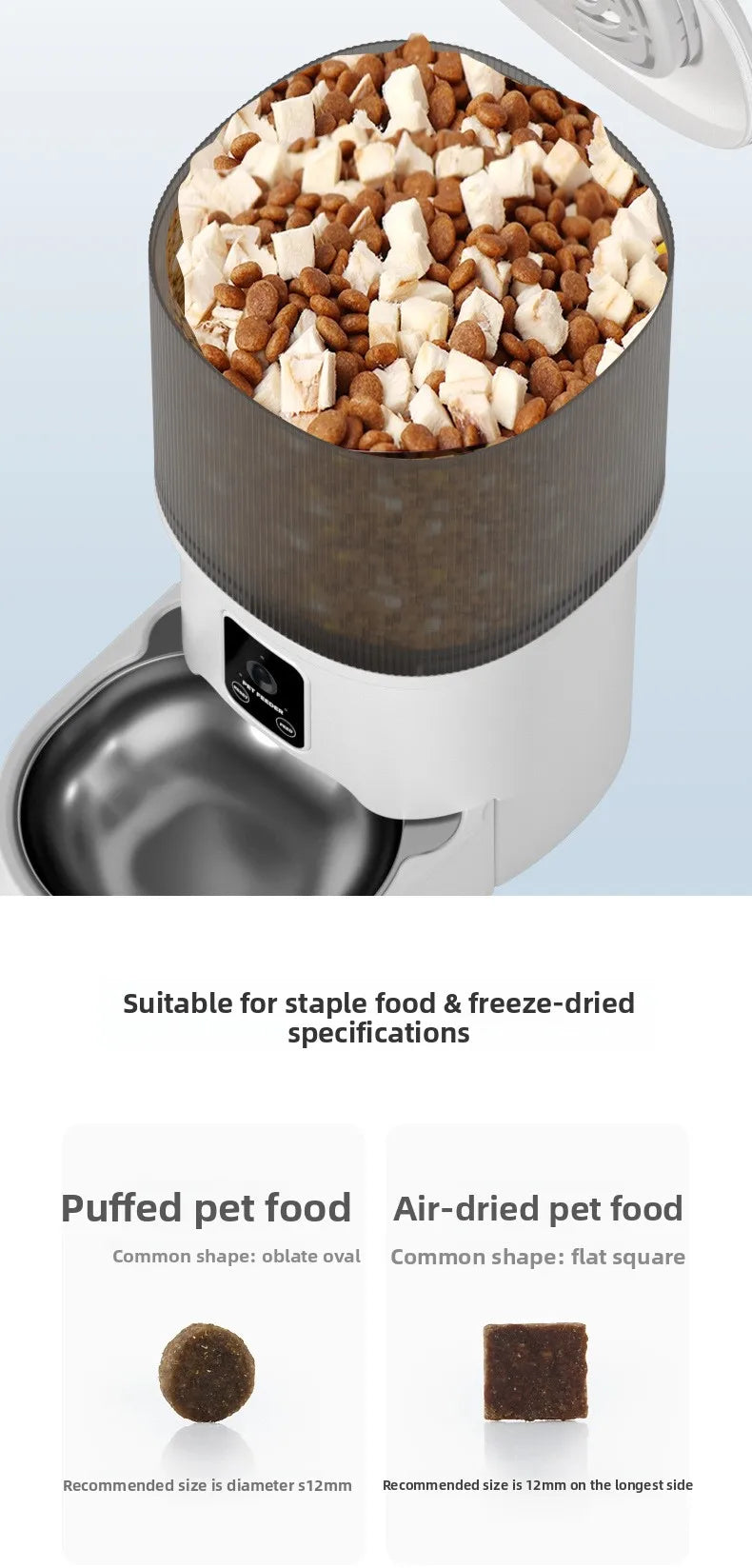 HD Video Automatic Pet Feeder for Cats Dogs 4L Smart Timed Quantitative Food Dispenser with Stainless Steel Bow Pet Supplies