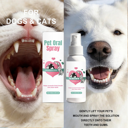 Pet Oral Spray For Cats And Dogs, Plaque Control Fresh Breath Teeth Cleaning Dental Care