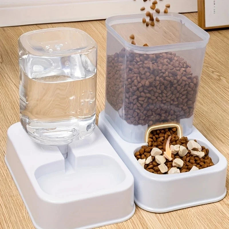 Automatic Portion-Controlled Pet Feeder with Integrated Water Dispenser for Cats and Dogs, Battery-Free Operation