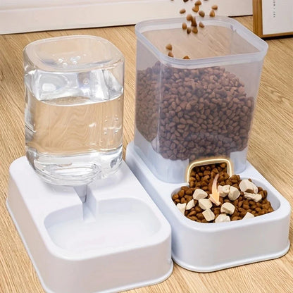Automatic Portion-Controlled Pet Feeder with Integrated Water Dispenser for Cats and Dogs, Battery-Free Operation