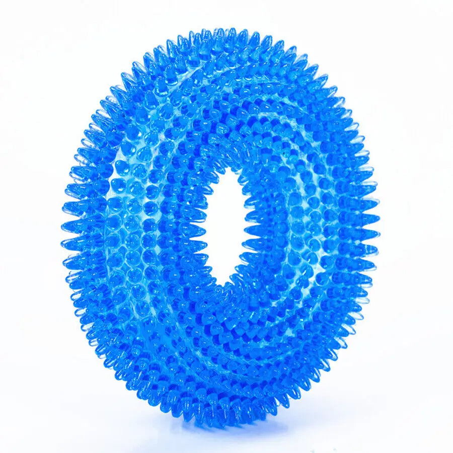 Pet Dog Toys Puppy Sounding Toy Molar Squeaky Tooth Cleaning Ring TPR Training Pet Teeth Chewing Toy Thorn Dog  Accessories