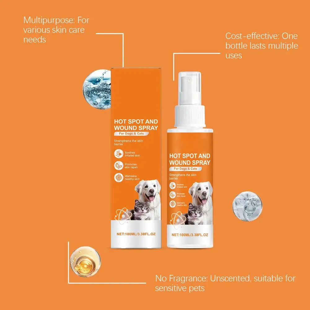 100ml Pet Skin Care Spray Promotes Skin Repair Soothes Irritation Maintains Healthy Skin Portable Pet Cleansing Spray