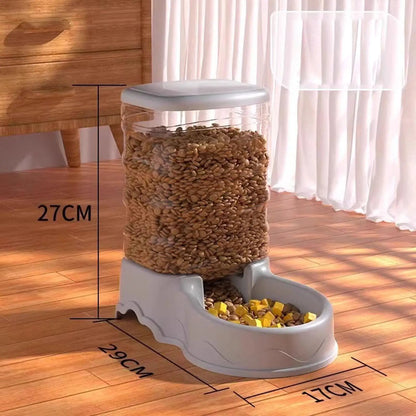 Cat Feeder for Dry Food Cat Waterer Food Feeder Large Capacity Automatic Dog and Cat Water Dispenser for Small to Medium Pets