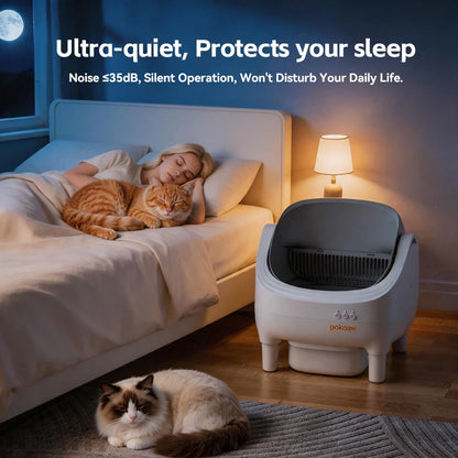 Pokpaw CL16 Smart Self-cleaning Automatic Cat Litter Box with App Control – 76L Semi Enclosed Cat Toilet Supplies for Cats