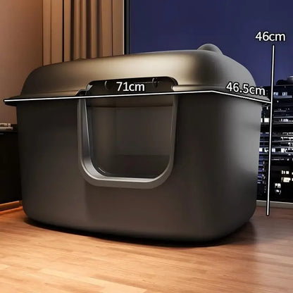 Extra-Large High-Sided Enclosed Cat Litter Box with Odor Control and Splash Guard