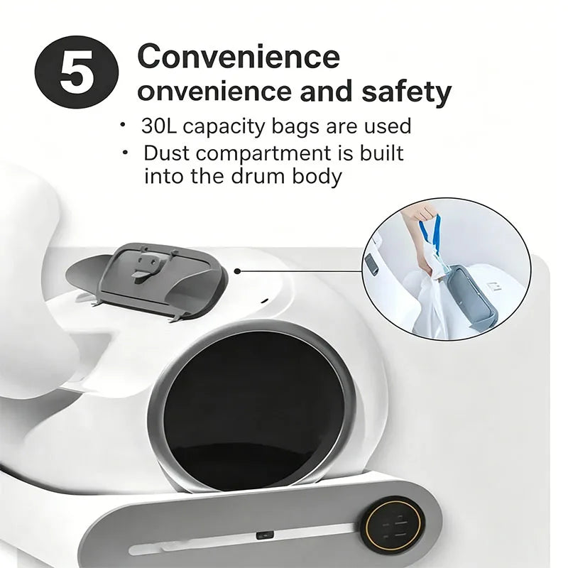 65L Automatic Smart Cat Litter Box Closed Cat Litter Box Self Cleaning Application Control Ionic Fragrance Pet Toilet Trash Tray