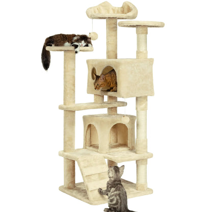 Large Cat House for Kittens & Cat Tree Cat Tower Condo with 2 Condos Scratching Posts Large Cat House for Kittens & Cats