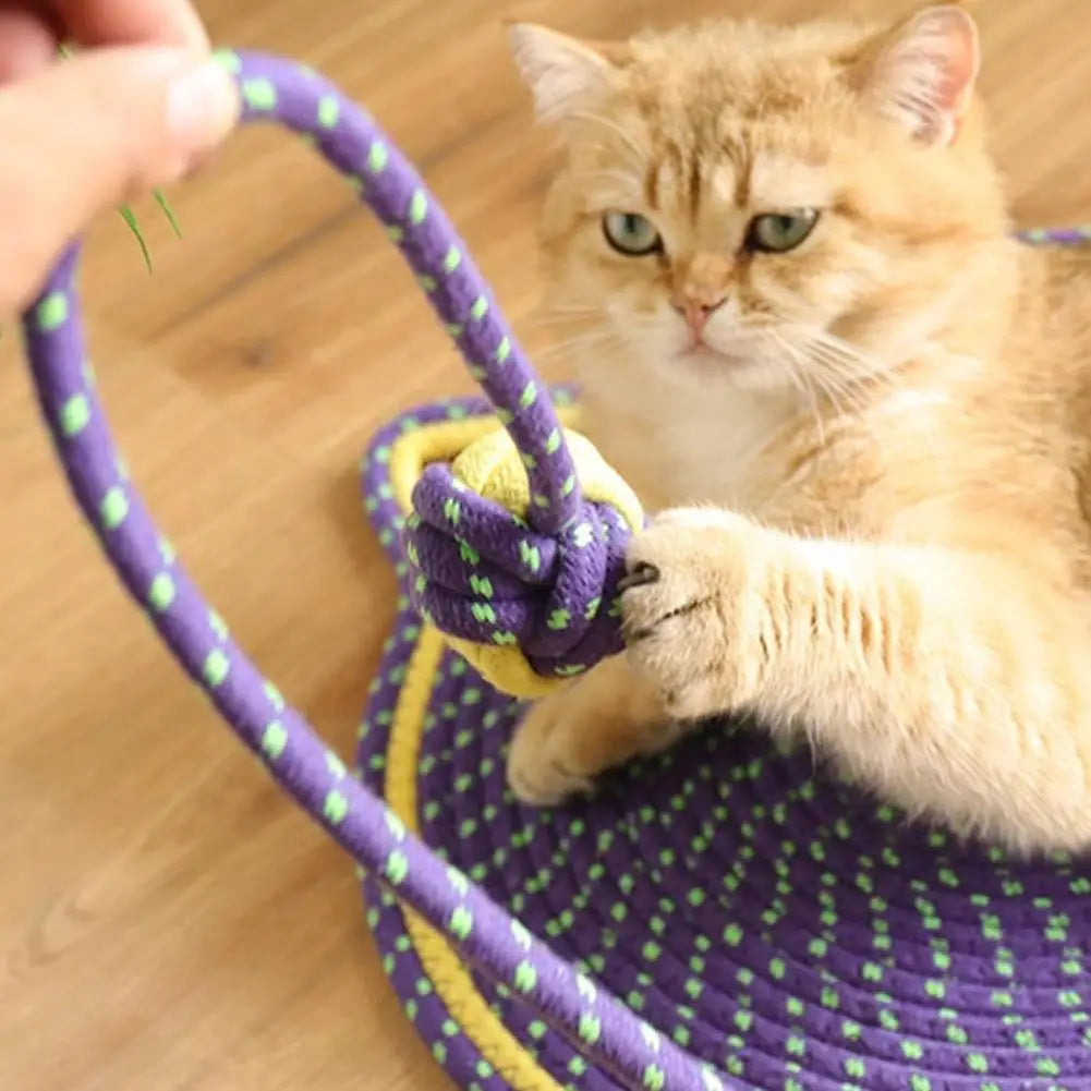 Cotton Rope Cat Scratch Pad  For Sharpen Nails Scraper Cat Scratcher Rattan Mat Board Wear-Resistant Cat Scraper Pet Product