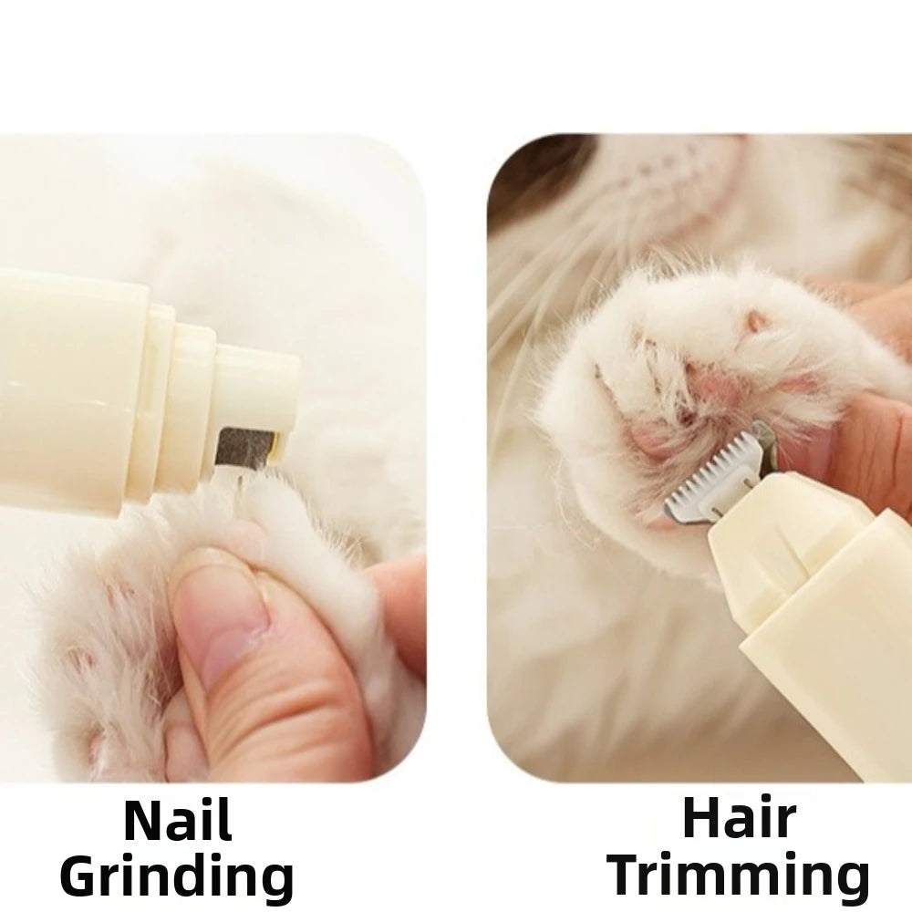 Rechargeable Pet Nail Grinder Detachable Quiet Operation Pet Grooming Tool Portable ABS Electric Hair Trimmer Travel Use