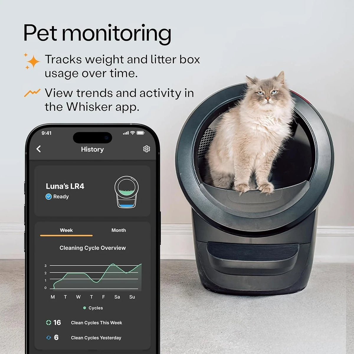 Litter-Robot 4 Supply Bundle by , Black - Automatic | Automatic, Self-Cleaning Cat Litter Box, Includes 3 OdorTrap, Customized