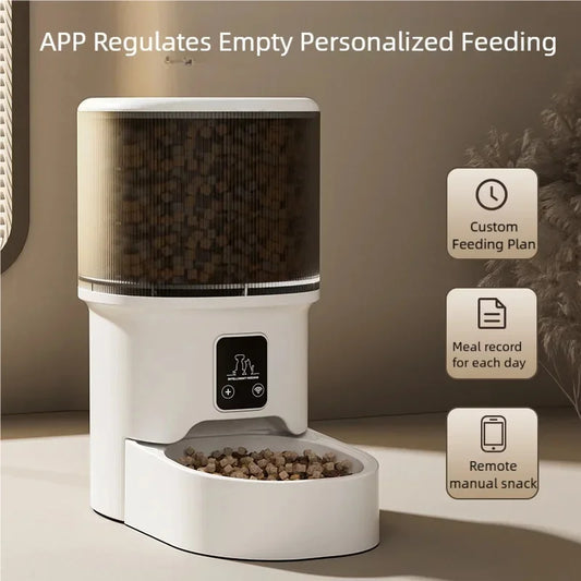 4L Smart Automatic Pet Feeder WiFi Enabled Intelligent Cat Dog Food Dispenser for Cats And Dogs with Button Control