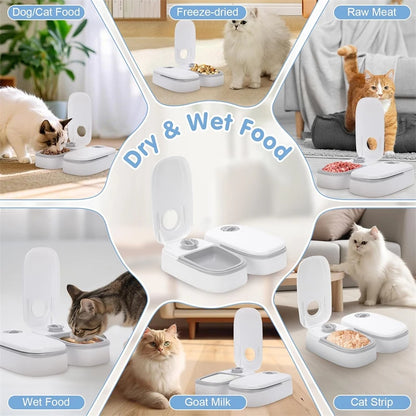 Automatic Cat Feeder, 48-Hour Timed Cat Food Dispenser, Pet Feeder, Automatic Feeder Suitable for All Household Pets