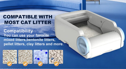 Open Smart Cat Litter Box Automatic Self Cleaning,Remote Control Via App,Cat Toilet Litter Tray,2025 New Electric Cat Toilet