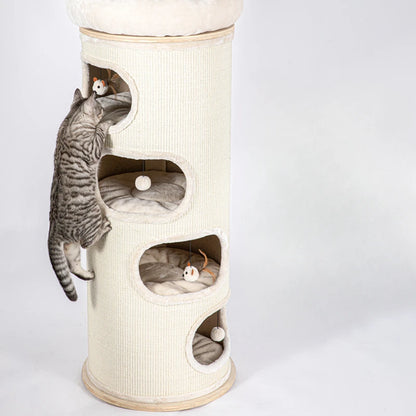 High-end solid wood cat scratching board Multifunctional pet supplies Multi-layer cat climbing frame Grinding claw grabbing post