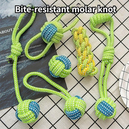 Dog Toy Rope Ball Toy for Dogs Training Toy for Dogs Teeth Cleaning Tug Toy Interactive Knot Rope Resistant To Biting Molars