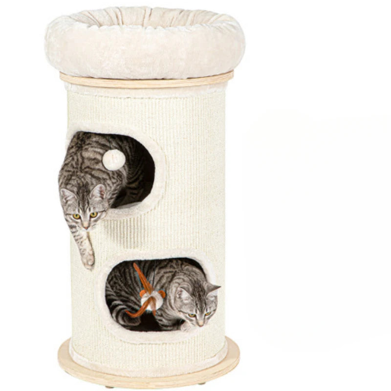 High-end solid wood cat scratching board Multifunctional pet supplies Multi-layer cat climbing frame Grinding claw grabbing post