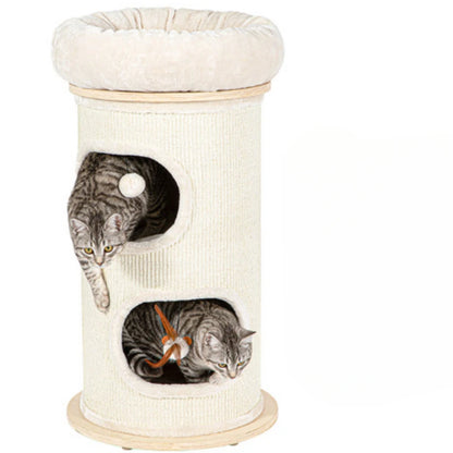 High-end solid wood cat scratching board Multifunctional pet supplies Multi-layer cat climbing frame Grinding claw grabbing post