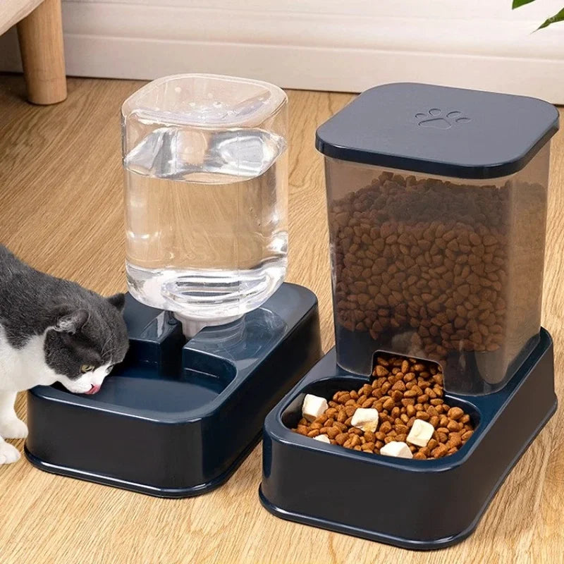Automatic Portion-Controlled Pet Feeder with Integrated Water Dispenser for Cats and Dogs, Battery-Free Operation