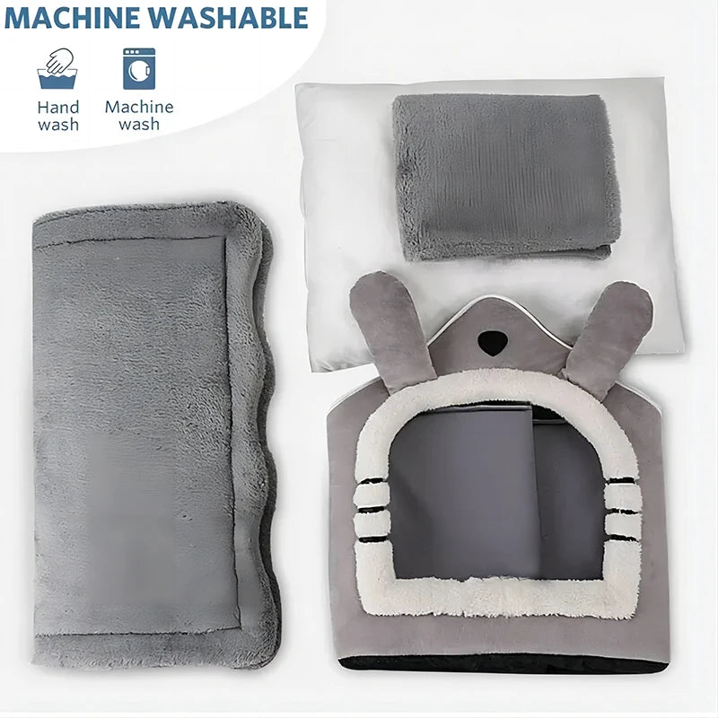 Warm Pet House for Dogs and Cats, Suitable for Small Dogs, All Seasons Detachable & Washable Dog House Cat Bed Pet Supplies