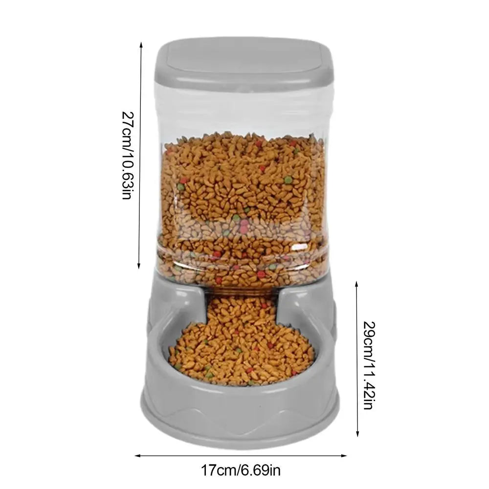 Cat Feeder for Dry Food Cat Waterer Food Feeder Large Capacity Automatic Dog and Cat Water Dispenser for Small to Medium Pets