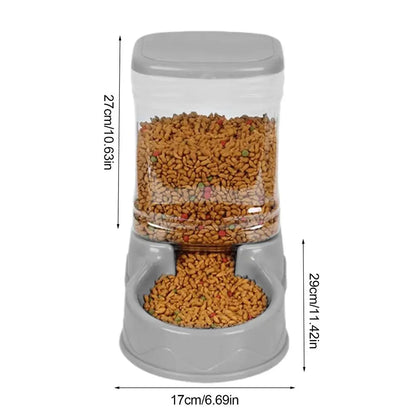 Cat Feeder for Dry Food Cat Waterer Food Feeder Large Capacity Automatic Dog and Cat Water Dispenser for Small to Medium Pets