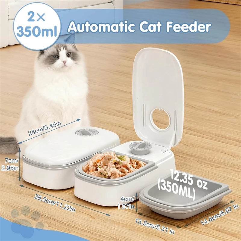 Automatic Cat Feeder, 48-Hour Timed Cat Food Dispenser, Pet Feeder, Automatic Feeder Suitable for All Household Pets
