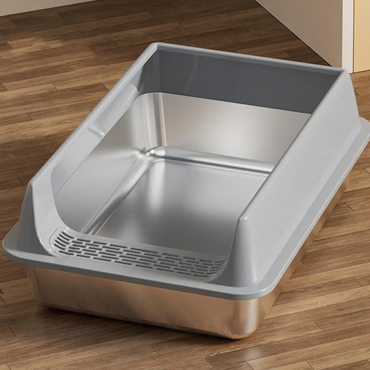 Litter Box for Cats Deepen Pet Litter Box Semi-Enclosed Deepened Cat Toilet with Scoop for Dormitory Apartment Living Room Car
