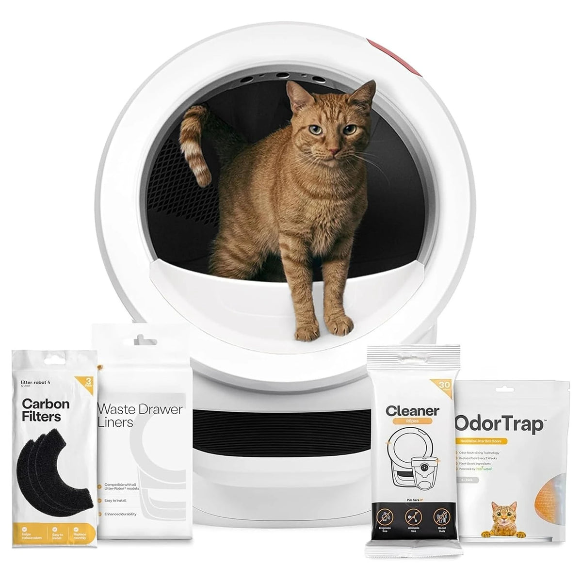 Litter-Robot 4 Supply Bundle by , Black - Automatic | Automatic, Self-Cleaning Cat Litter Box, Includes 3 OdorTrap, Customized