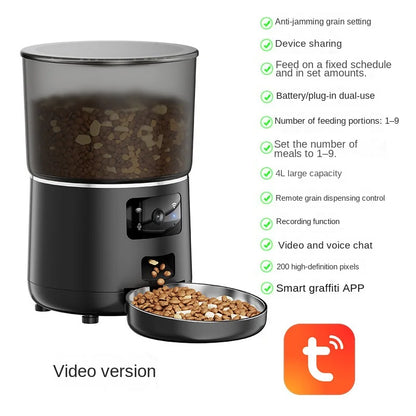 Pet Smart Tech Pet Intelligent Feeder Timed Feeding Remote Voice Control Home With Camera Feeder New Hot Sale 2026