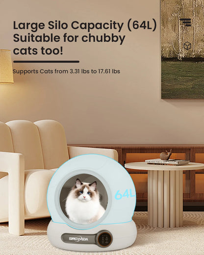 Automatic Cat Litter Box Self Cleaning with App Control Smart Deodorizer Spray with Dual Safety System Pet Toilet Litter Tray