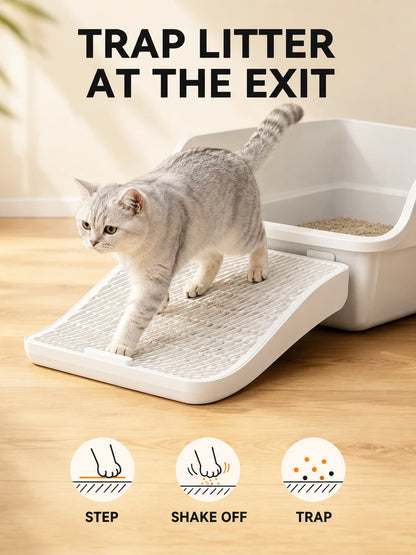 Cat Litter Box Mat Anti Tracking Litter Trap Step Large Grid Footboard Ramp for Kitten Pet Toilet Entrance
