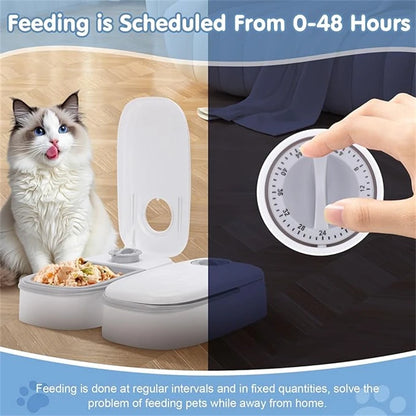 Automatic Cat Feeder, 48-Hour Timed Cat Food Dispenser, Pet Feeder, Automatic Feeder Suitable for All Household Pets