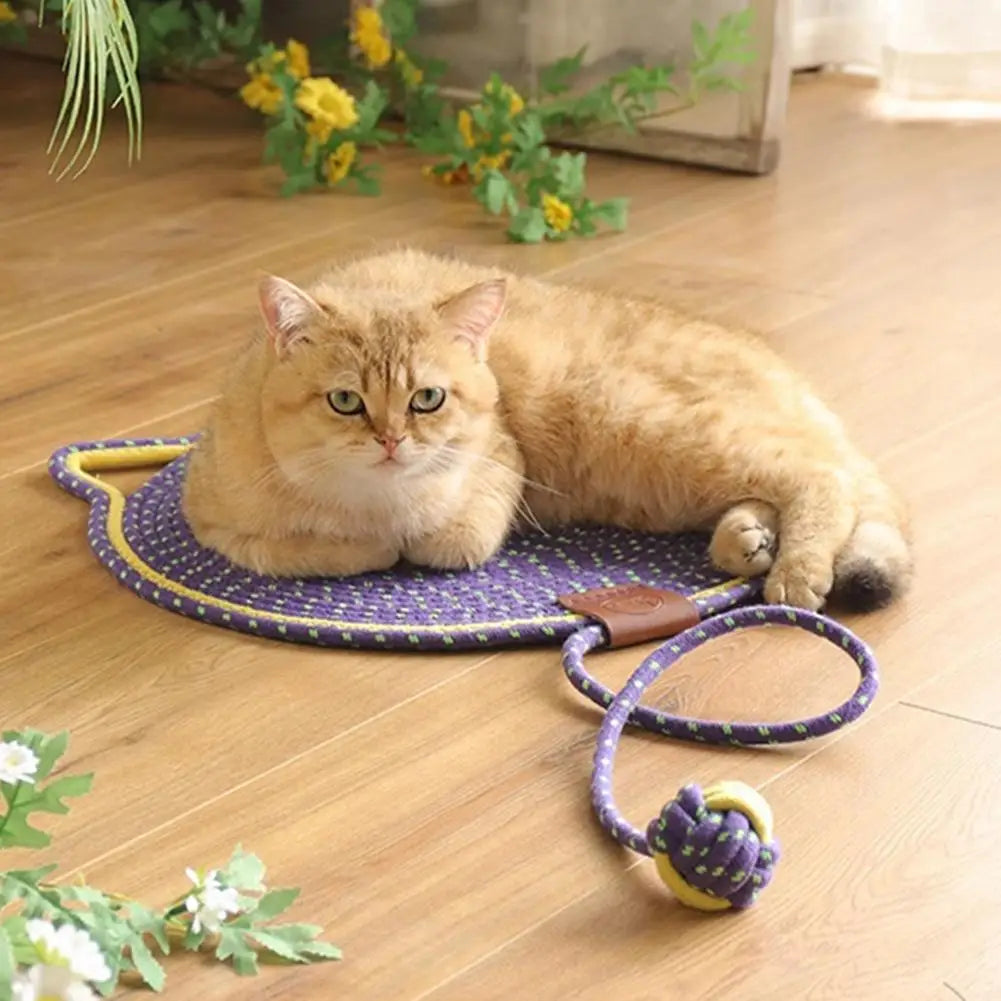 Cotton Rope Cat Scratch Pad  For Sharpen Nails Scraper Cat Scratcher Rattan Mat Board Wear-Resistant Cat Scraper Pet Product