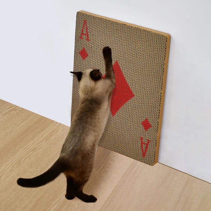 Durable Cat Scratcher Vertical Cat Scratching Post Corrugated Cardboard Cat Scrtching Pad Wall Mounted Scratch Mat