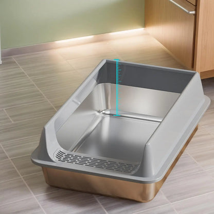 Litter Box for Cats Deepen Pet Litter Box Semi-Enclosed Deepened Cat Toilet with Scoop for Dormitory Apartment Living Room Car