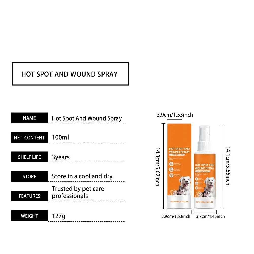 100ml Pet Skin Care Spray Promotes Skin Repair Soothes Irritation Maintains Healthy Skin Portable Pet Cleansing Spray