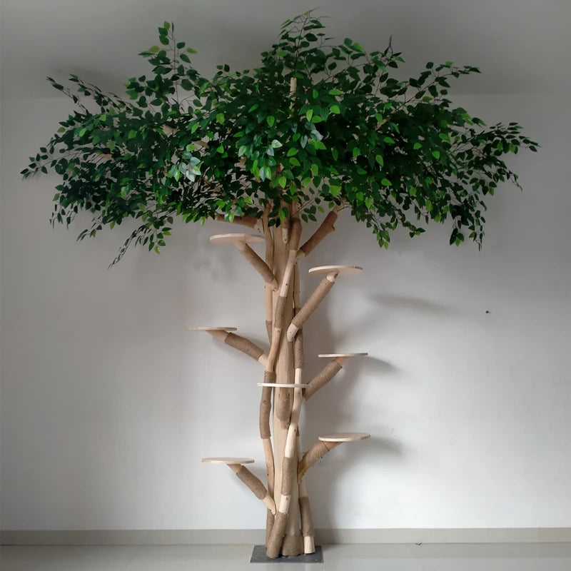 ODM OEM Cat Flower Cat Tree Climbing Frame Large Solid Wood Trunk Pet Tree Toy House Cat Nest Jumping Platform Integrated