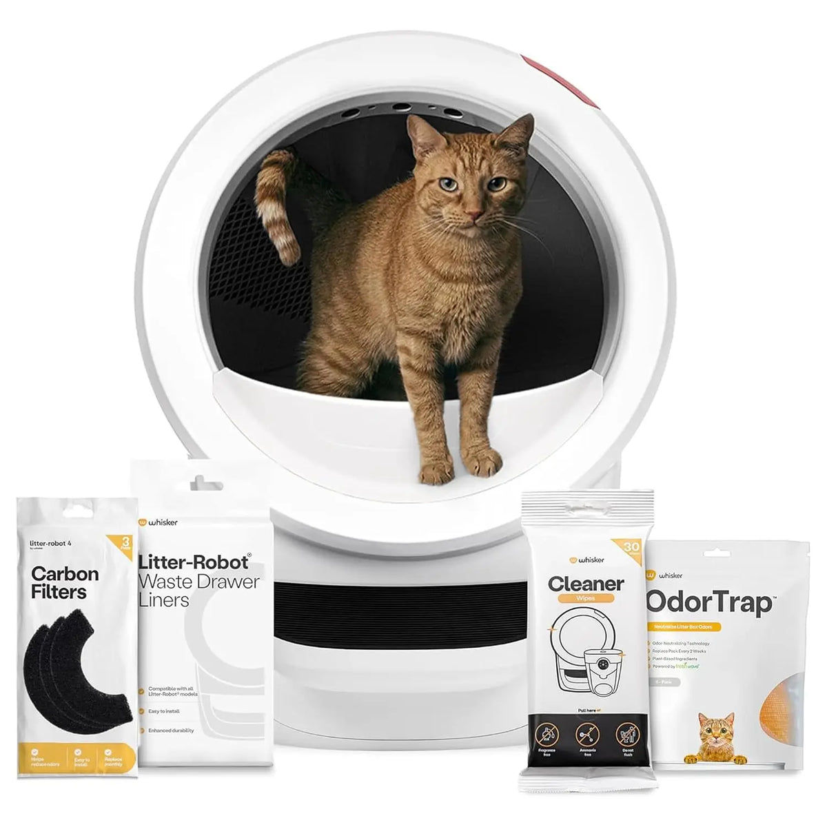 Large Automatic Self-Cleaning Cat Litter Box Supply Bundle, With OdorTrap Refills & Multi Accessories, Custom
