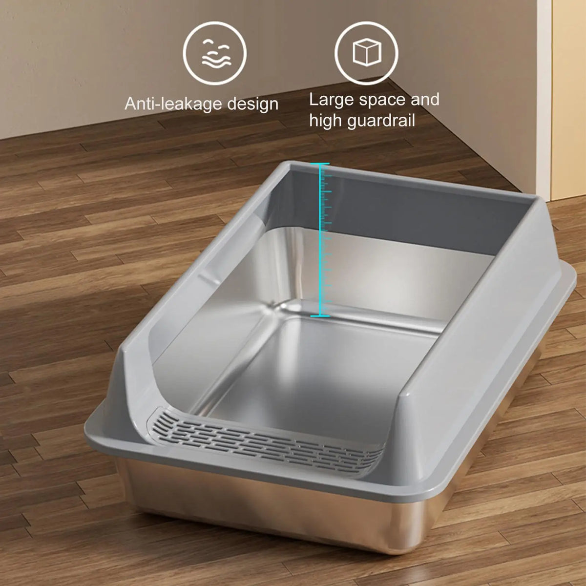 Litter Box for Cats Deepen Pet Litter Box Semi-Enclosed Deepened Cat Toilet with Scoop for Dormitory Apartment Living Room Car