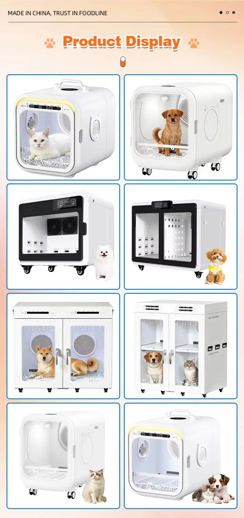 Professional Dog Dryer Box,Smart Pet Hair Dryer Box Pet-Friendly Drying Machine Suitable for Cats, Dogs, Parrots, Hamsters
