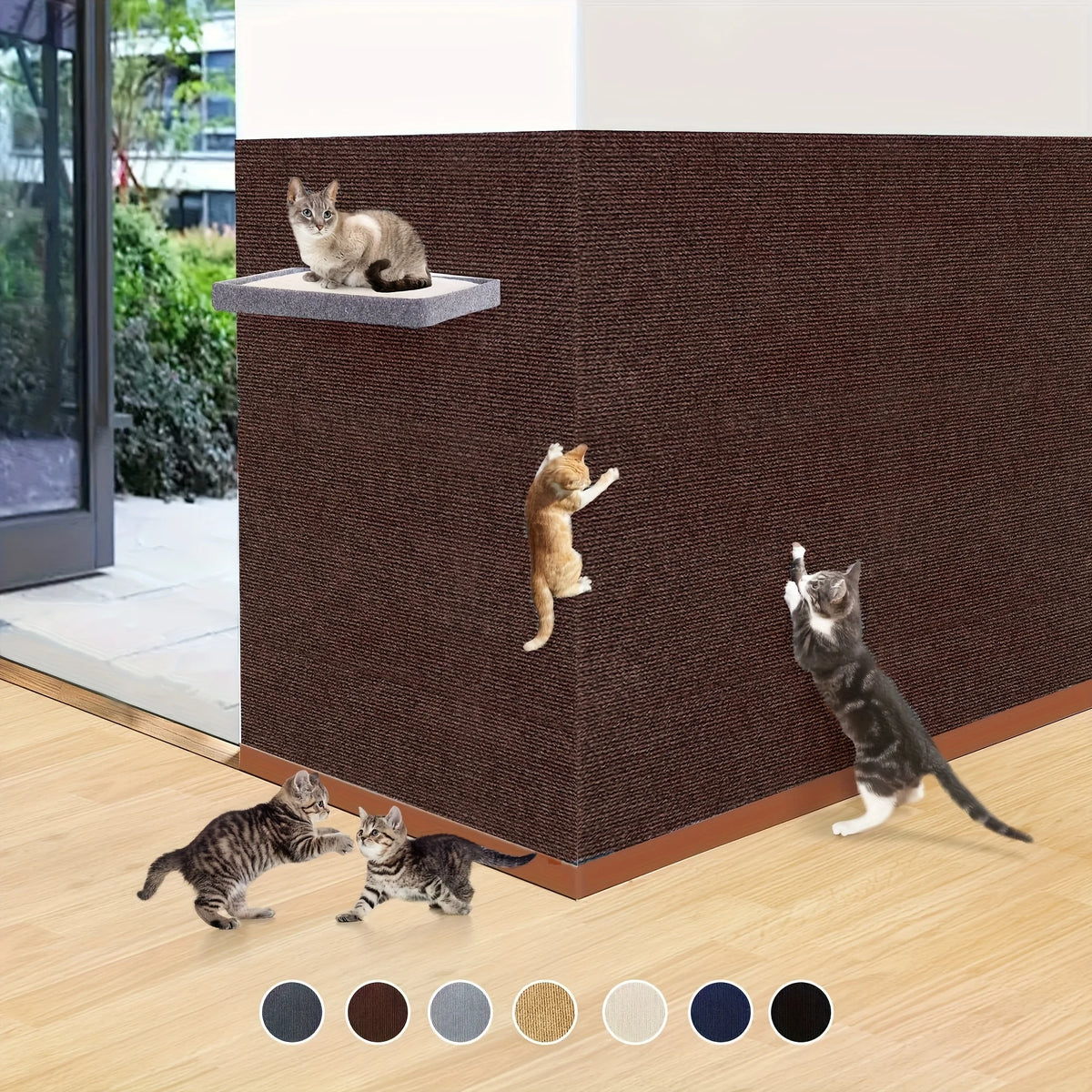Cat Scratching Mat Self-Adhesive Interactive Pet Cat Climbing Mat Wall Replacement Scratch Pad Furniture Edge Protective Sticker