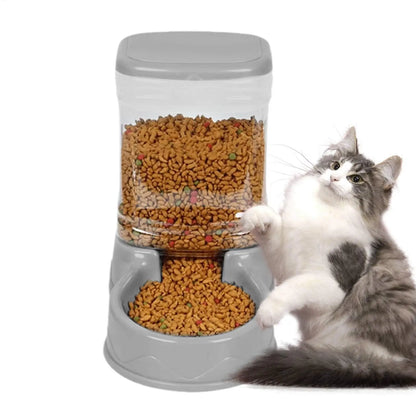 Cat Feeder for Dry Food Cat Waterer Food Feeder Large Capacity Automatic Dog and Cat Water Dispenser for Small to Medium Pets