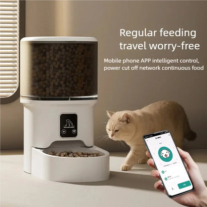 4L Smart Automatic Pet Feeder WiFi Enabled Intelligent Cat Dog Food Dispenser for Cats And Dogs with Button Control