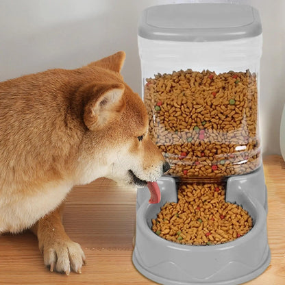 Cat Feeder for Dry Food Cat Waterer Food Feeder Large Capacity Automatic Dog and Cat Water Dispenser for Small to Medium Pets