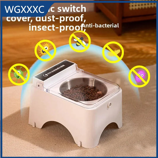 Smart Cat Bowl Pet Feeder Bowl Cat Dog Food Feeder Infrared Sensor Auto Open Cover Smart Feeder Anti-mouse Cat Food Dispenser