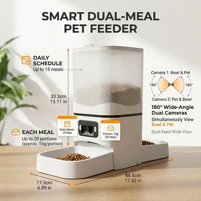 6L Large Capacity Cat Smart Pet Feeder Wi-Fi & Camera Controlled Feeder 2 Million Pixel Automatic Dog & Cat Food Dispenser